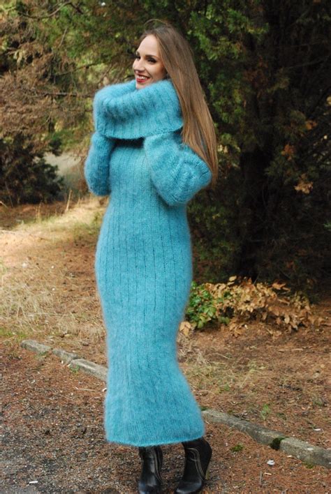 Mohair and Wool Ribbed Sweater Dress 